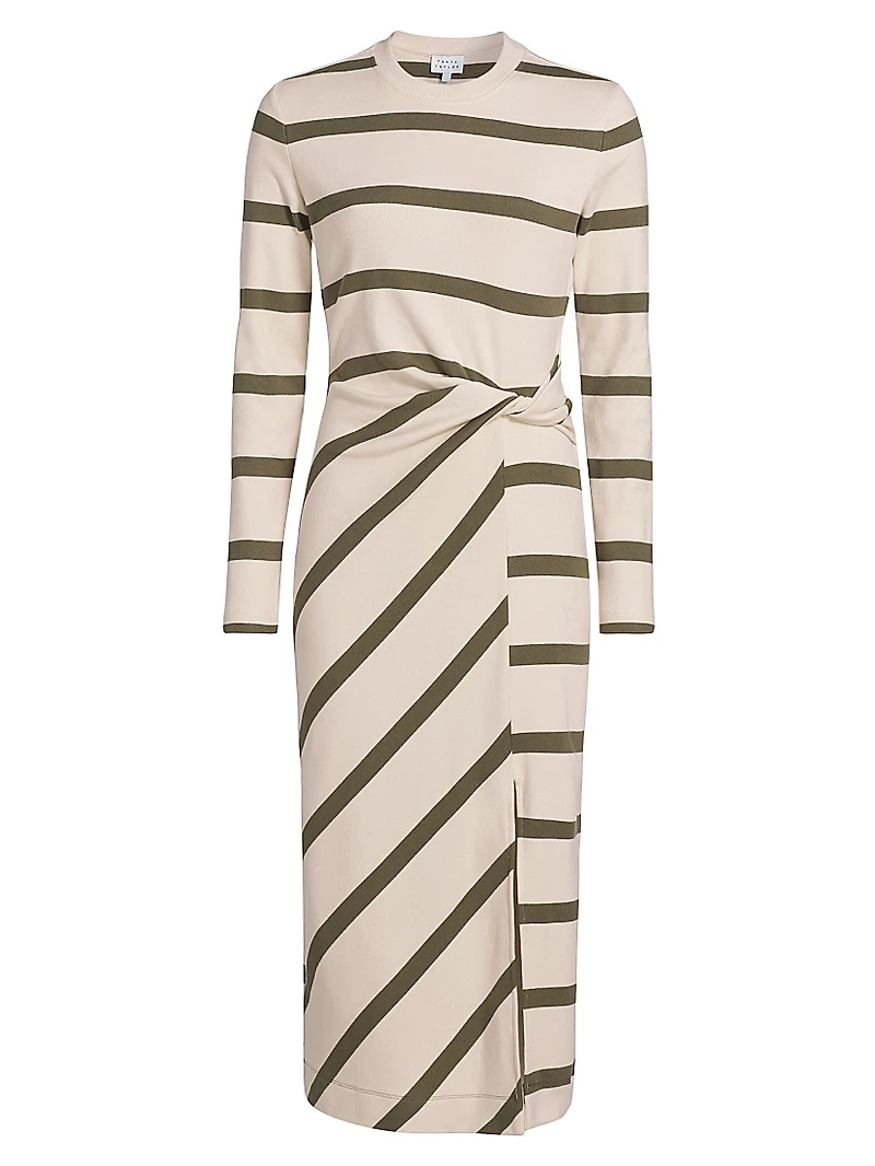 Cody Striped Twist Midi-Dress