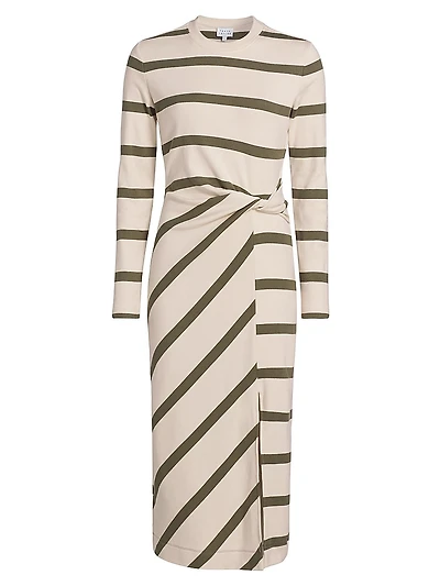 Cody Striped Twist Midi-Dress