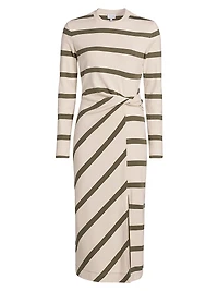 Cody Striped Twist Midi-Dress
