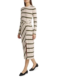 Cody Striped Twist Midi-Dress