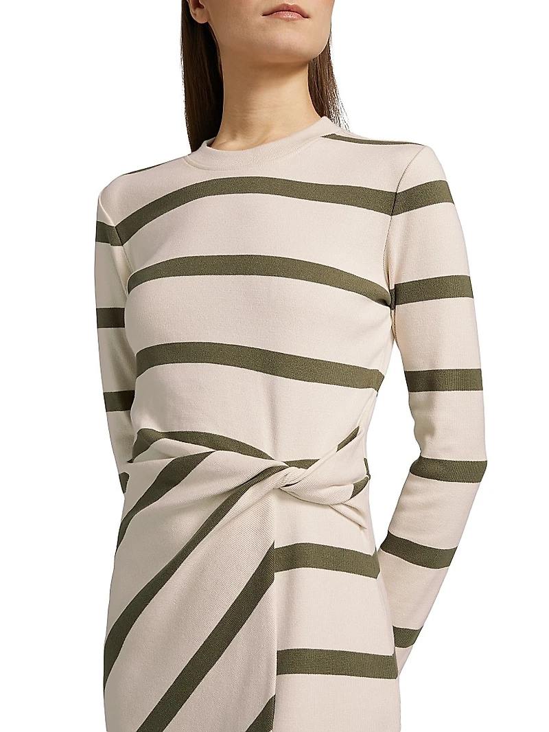 Cody Striped Twist Midi-Dress