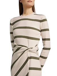 Cody Striped Twist Midi-Dress