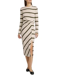Cody Striped Twist Midi-Dress