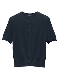 Dina Short-Sleeve Cropped Cardigan