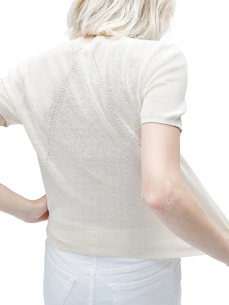 Dina Short-Sleeve Cropped Cardigan