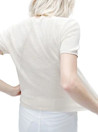 Dina Short-Sleeve Cropped Cardigan