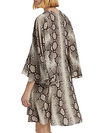 Snakeskin-Print Silk Minidress