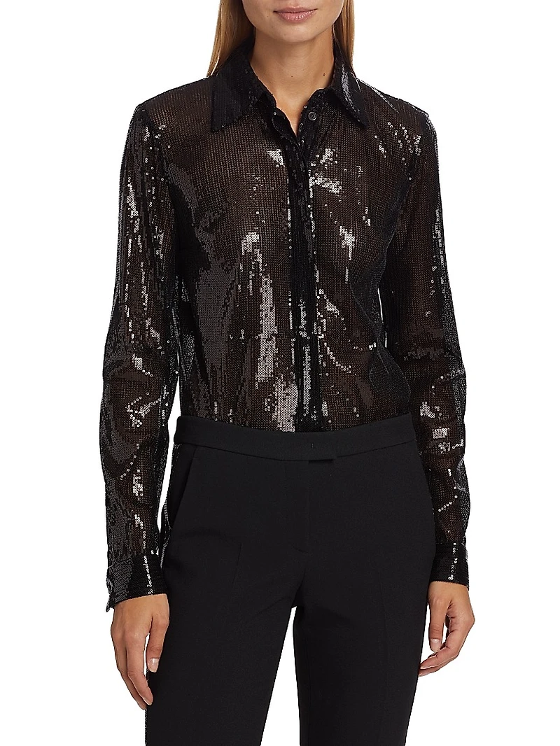 Hansen Sequined Button-Down Shirt
