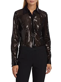 Hansen Sequined Button-Down Shirt