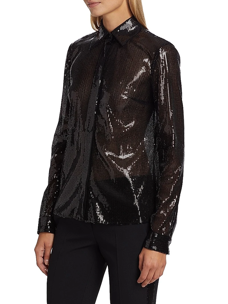 Hansen Sequined Button-Down Shirt