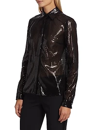 Hansen Sequined Button-Down Shirt