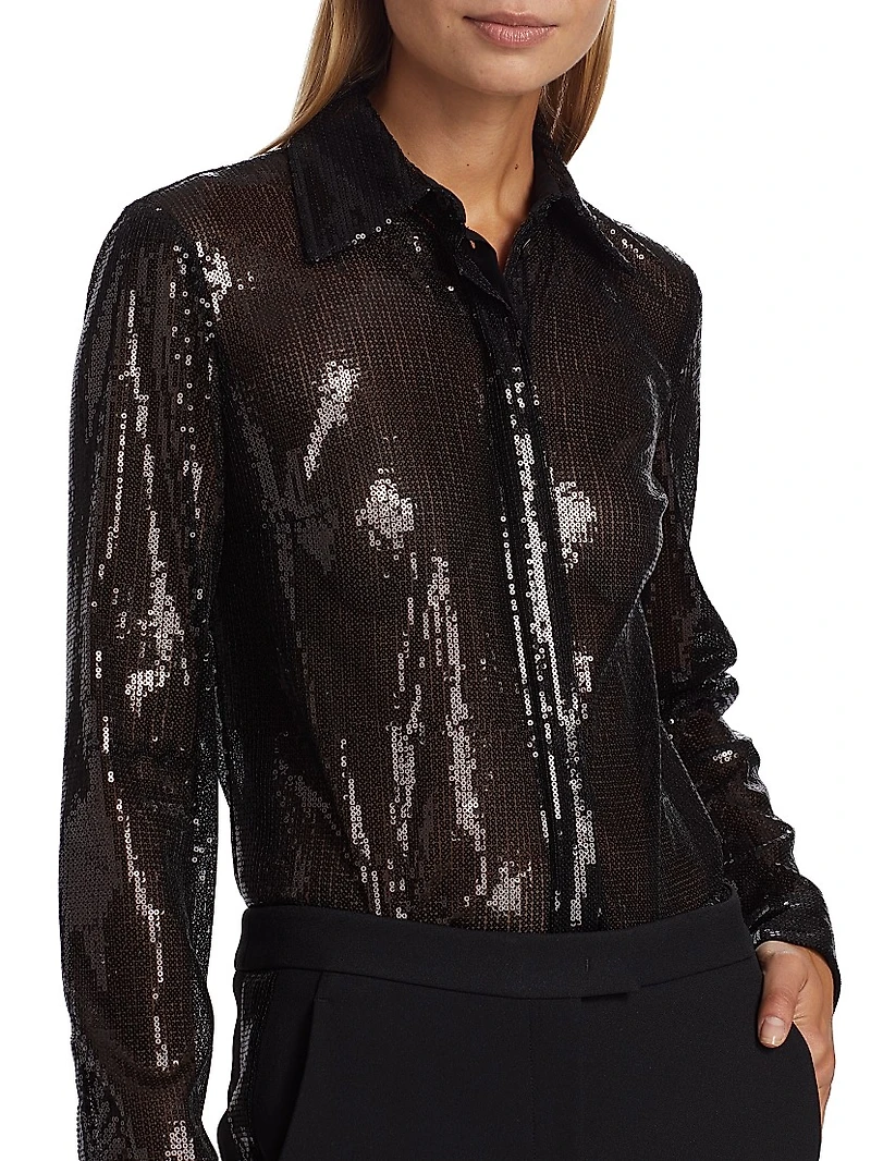 Hansen Sequined Button-Down Shirt