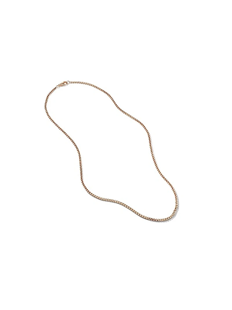 Box Chain Necklace in 18K Rose Gold