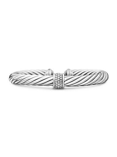 Cable Classics Bracelet with Pavé Diamond Station