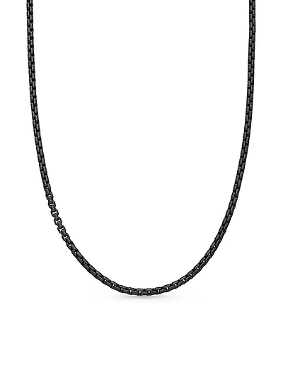 Box Chain Necklace Darkened Sterling Silver, 2.7mm