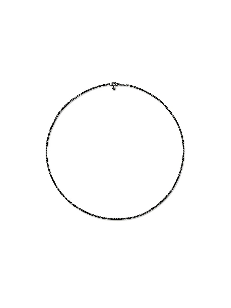 Box Chain Necklace Darkened Sterling Silver, 2.7mm