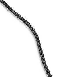 Box Chain Necklace Darkened Sterling Silver, 2.7mm