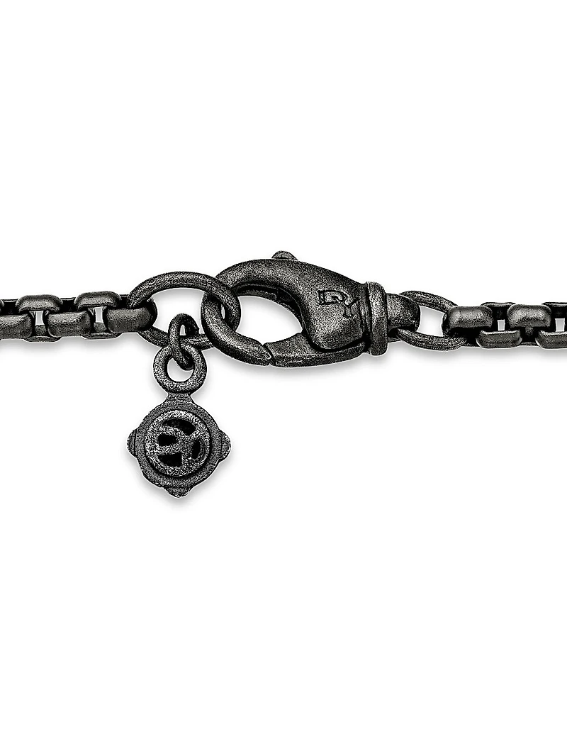 Box Chain Necklace Darkened Sterling Silver, 2.7mm