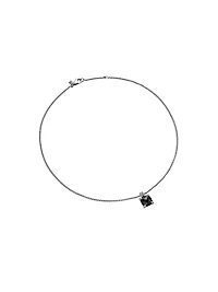 Chatelaine Pendant Necklace in Sterling Silver with Black Onyx and Diamonds, 11mm