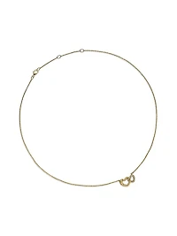 Cable Collectibles Interlocking Heart Necklace in 18K Yellow Gold with Diamonds, 20.6mm