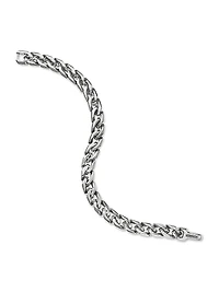 Curb Chain Angular Link Bracelet Sterling Silver, 8.7mm