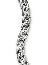 Curb Chain Angular Link Bracelet Sterling Silver, 8.7mm