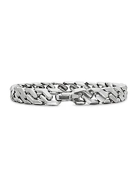 Curb Chain Angular Link Bracelet Sterling Silver, 8.7mm
