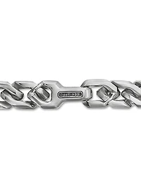 Curb Chain Angular Link Bracelet Sterling Silver, 8.7mm