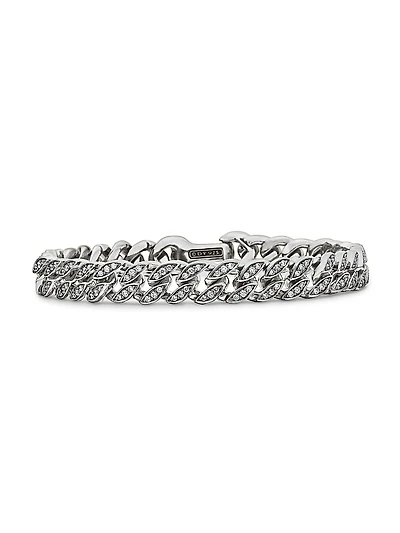 Curb Chain Bracelet with Pave Diamonds
