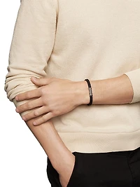 Chevron Rubber Bracelet with Pavé Black Diamonds