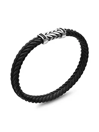 Chevron Rubber Bracelet with Pavé Black Diamonds