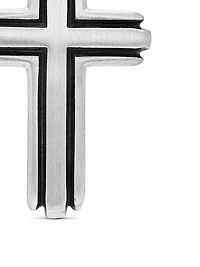 Deco Cross Pendant in Sterling Silver, 27mm
