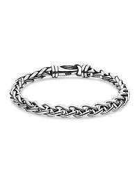 Wheat Chain Bracelet Sterling Silver, 6mm