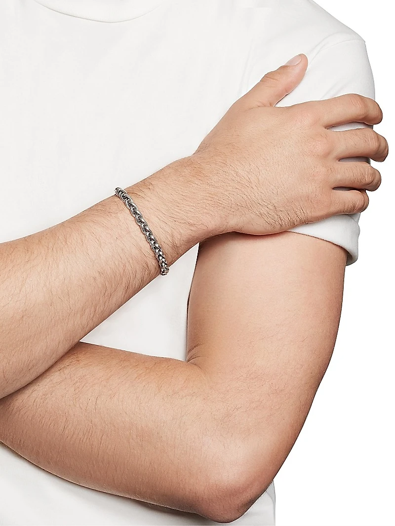 Wheat Chain Bracelet Sterling Silver, 6mm