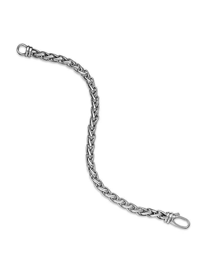 Wheat Chain Bracelet Sterling Silver, 6mm