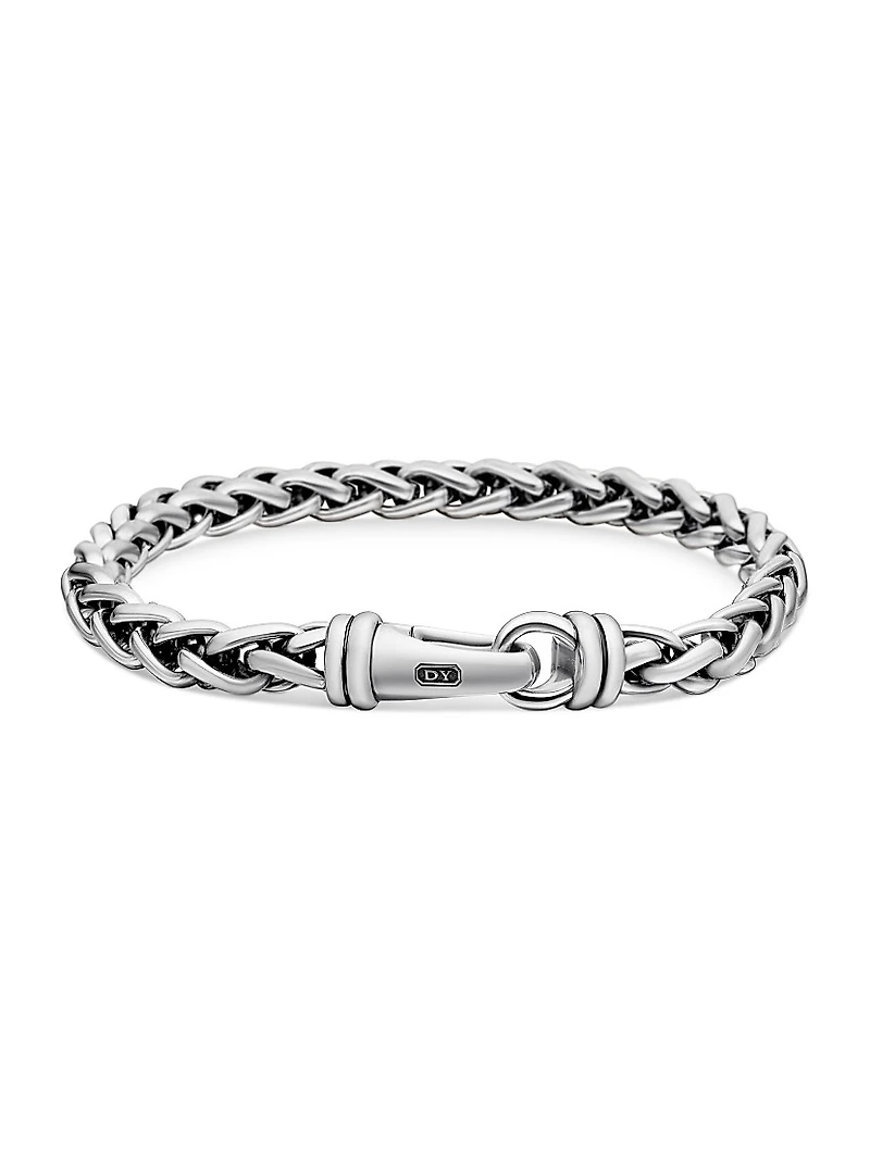 Wheat Chain Bracelet Sterling Silver, 6mm