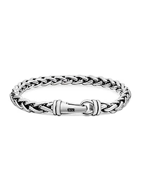 Wheat Chain Bracelet Sterling Silver, 6mm
