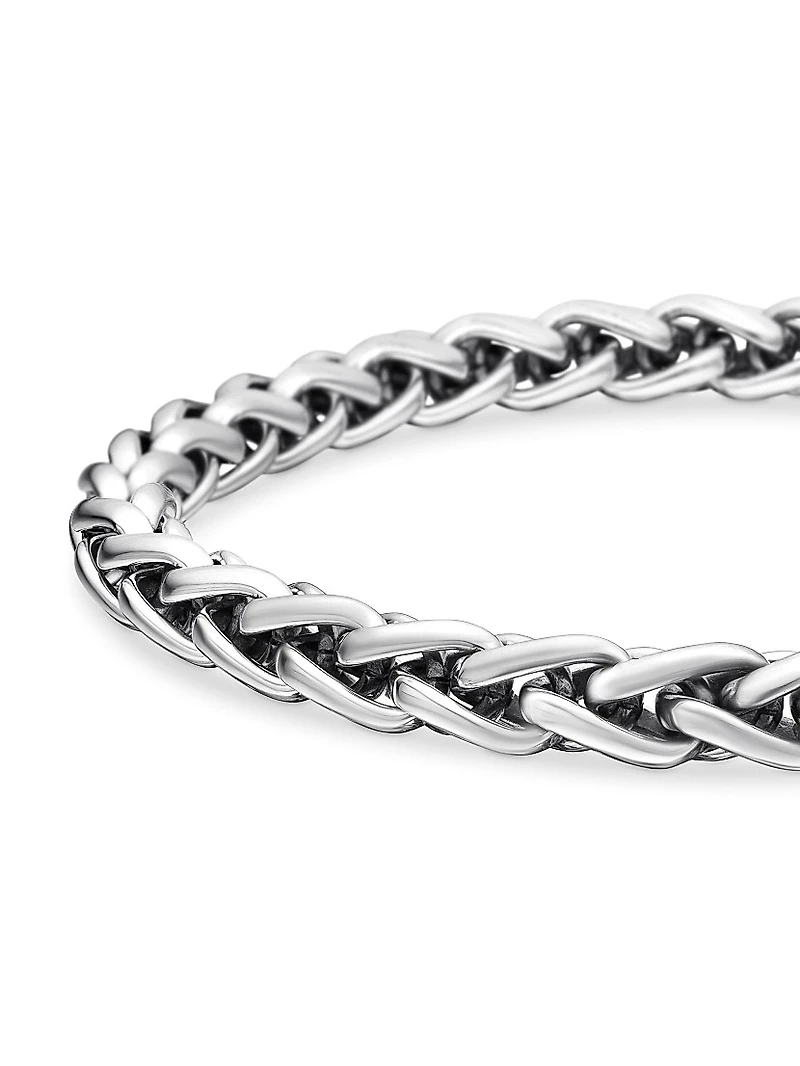 Wheat Chain Bracelet Sterling Silver, 6mm