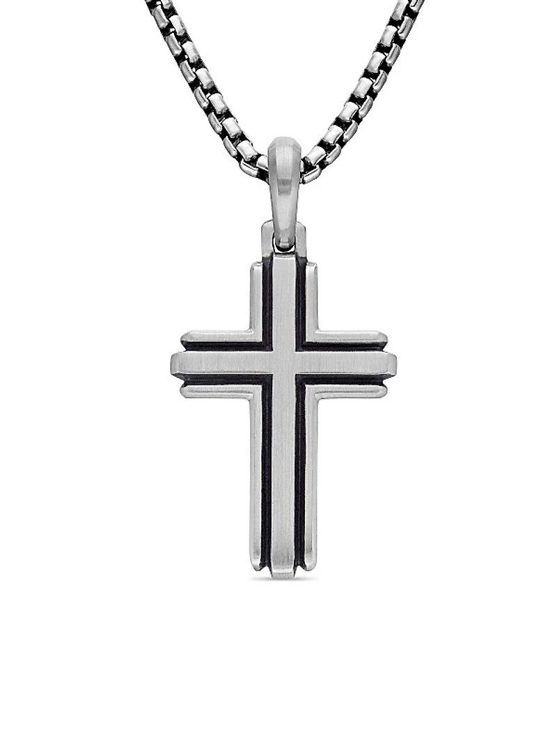 Cross Pendant in Sterling Silver, 34mm