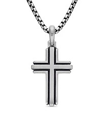 Cross Pendant in Sterling Silver, 34mm