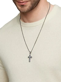 Cross Pendant in Sterling Silver, 34mm