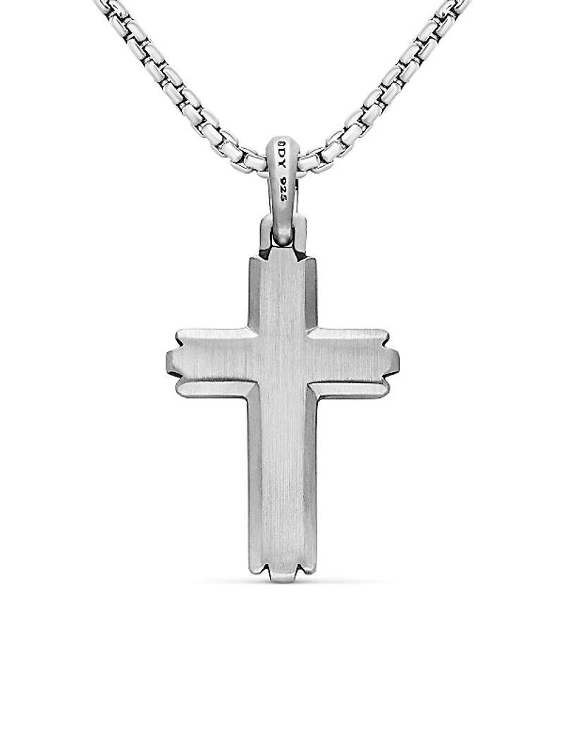 Cross Pendant in Sterling Silver, 34mm