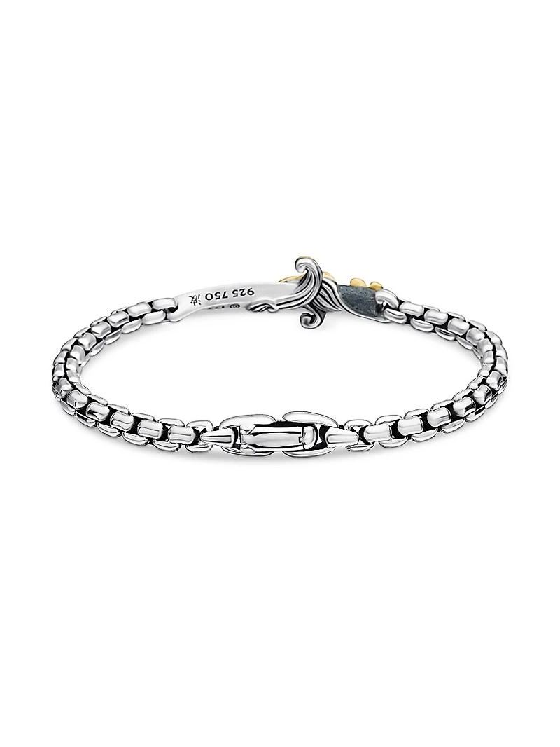 Waves Dagger Bracelet with 18K Yellow Gold and Pavé Black Diamonds
