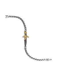 Waves Dagger Bracelet with 18K Yellow Gold and Pavé Black Diamonds