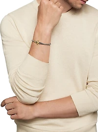 Waves Dagger Bracelet with 18K Yellow Gold and Pavé Black Diamonds