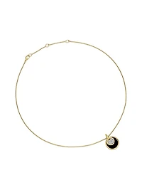 DY Elements Convertible Pendant Necklace in 18K Yellow Gold with Diamonds and Black Onyx Reversible to Mother of Pearl, 21.5mm