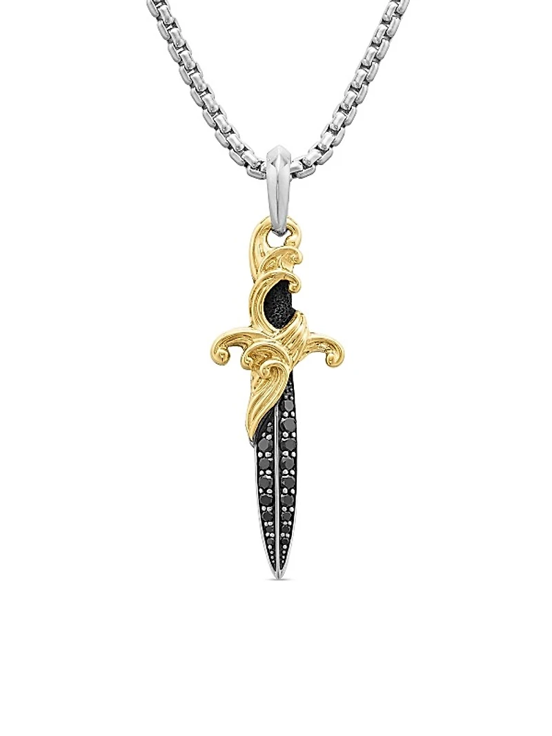 Waves Dagger Amulet in Sterling Silver