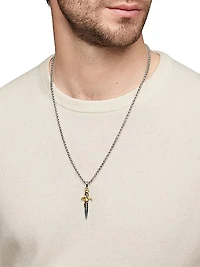 Waves Dagger Amulet in Sterling Silver