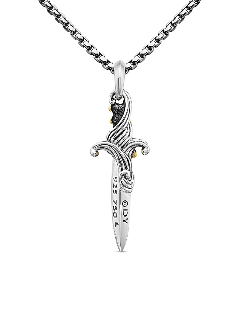 Waves Dagger Amulet in Sterling Silver