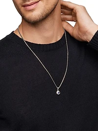 Evil Eye Amulet in Sterling Silver with Lapis, 14.5mm